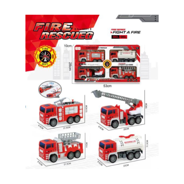 Комплект детски пожарни коли Fire Rescue 1