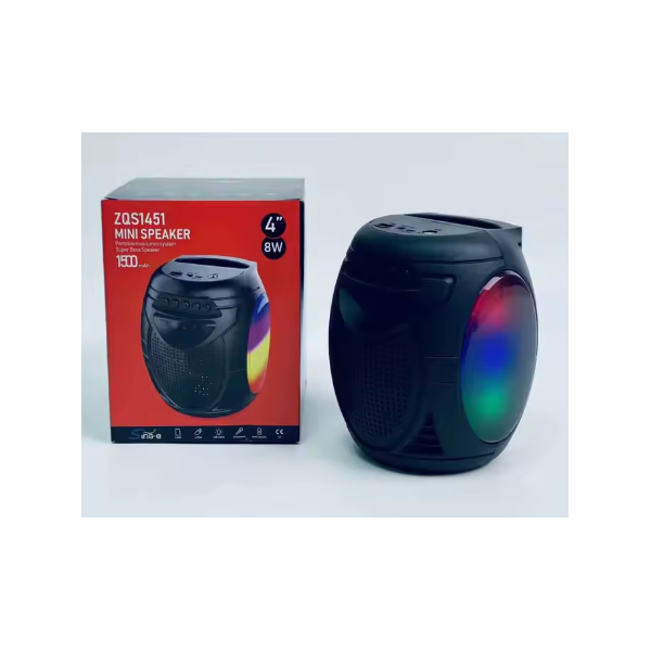 Мини преносим 4-инчов високоговорител с RGB светлини, 8W, ZQS1451