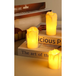 Комплект от бездимни, безпламъчни, работещи с батерии LED чаени свещи Diya за декорация - SD78