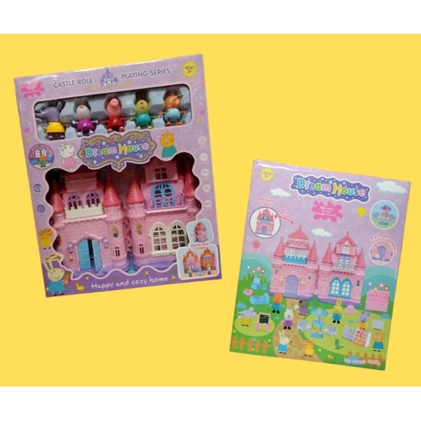 Комплект розов замък със светлини и музика Dream House Happy Cozy
