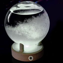 Сфера с LED лампа и кристали за времето - от буреносно стъкло TQY3