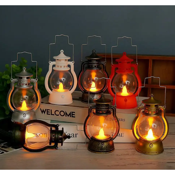 Декоративен светещ фенер тип ретро спиртна лампа на батерии - SD111
