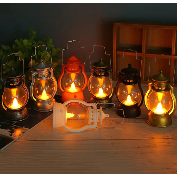 Декоративен светещ фенер тип ретро спиртна лампа на батерии - SD111