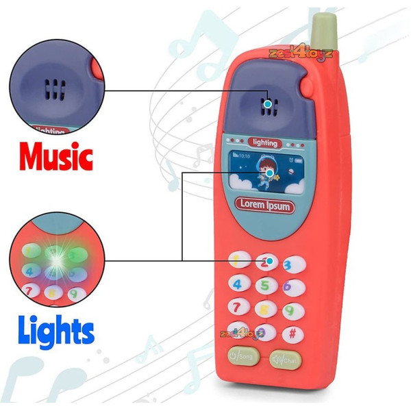 Интерактивен детски телефон със звуци,светлини и мелодии