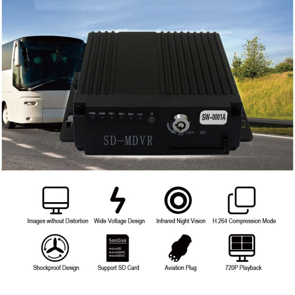 MDVR 4-канален Видеорегистратор за автобус и камион AC67