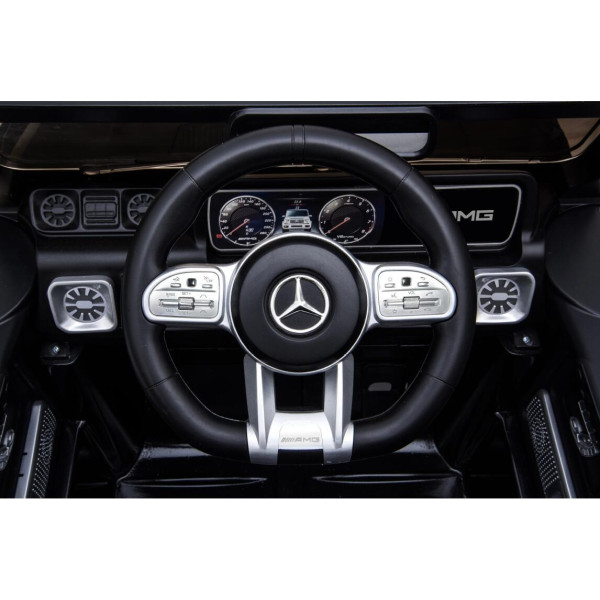 Акумулаторен джип Mercedes G63 с отварящи се врати, меки гуми и кожена седалка 4x4 28