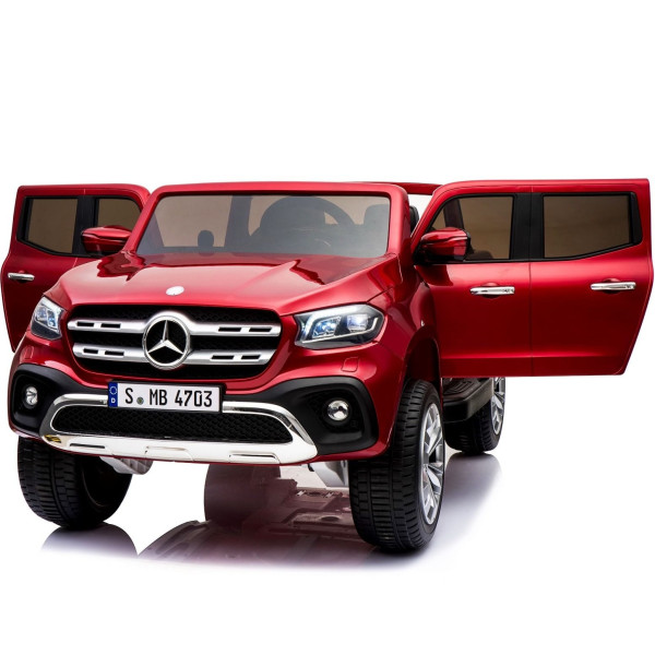 Акумулаторен джип Mercedes X-Class 4x4 двуместен с меки гуми и кожена седалка 8