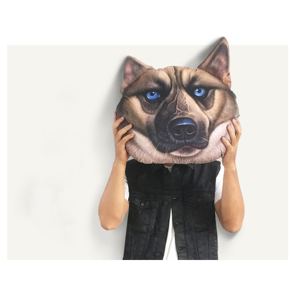 Плюшена възглавница с 3D принт на различни породи кучета