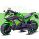 Акумулаторен мотор Kawasaki Ninja с меки гуми и кожена седалка 12V 3