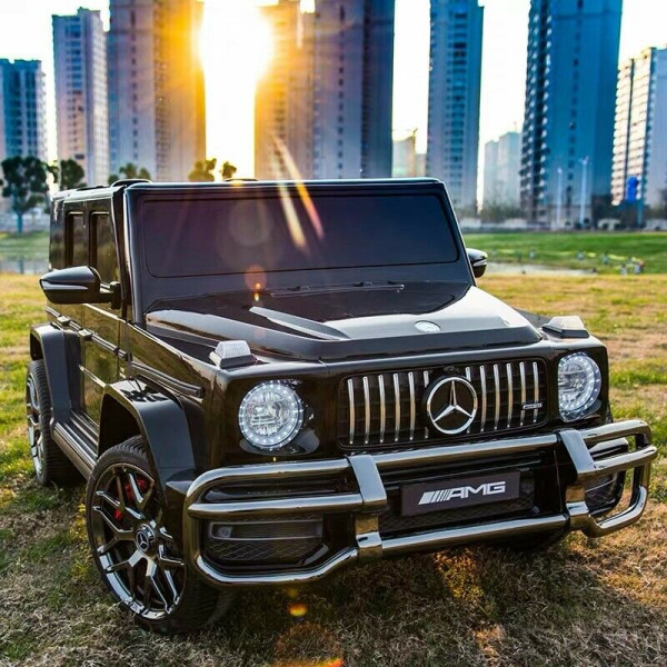 Акумулаторен джип Mercedes G63 AMG 4x4 с кожена седалка Двуместен 24V 2