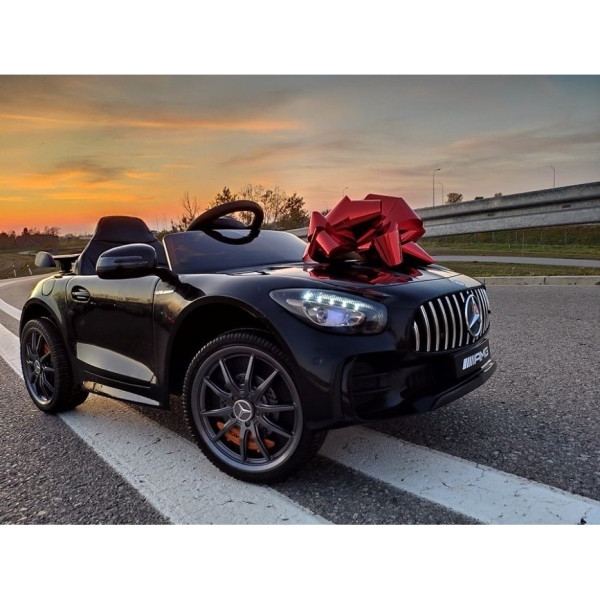 Акумулаторна кола Mercedes Benz GT R 4x4 с меки гуми и кожена седалка 12V