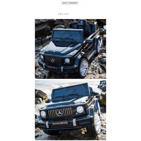 NEW Акумулаторен джип Mercedes G63 с отварящи се врати, меки гуми и кожена седалка 4x4 16