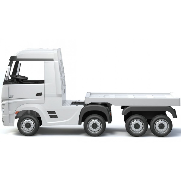 Акумулаторен камион Mercedes Actros с ремарке 4x4 меки гуми кожена седалка 2x12V