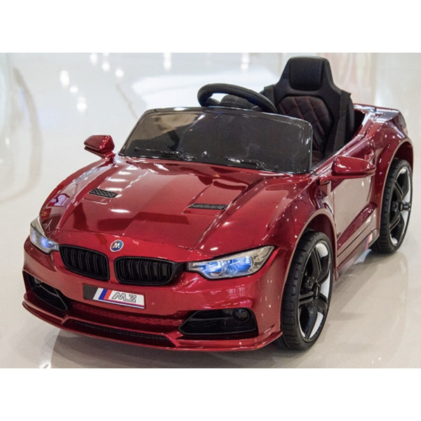 Акумулаторна кола тип BMW M3 с меки гуми и кожена седалка 12V