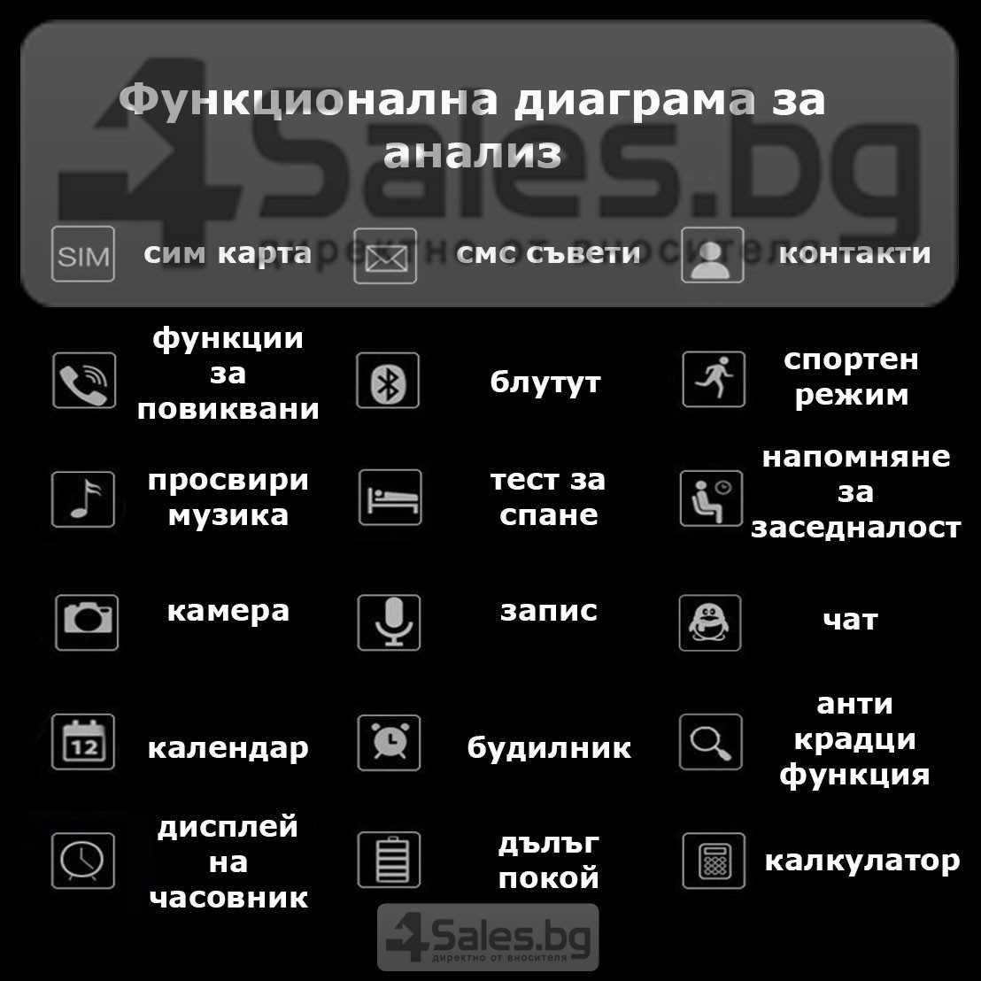 Смарт Часовник телефон с камера и сим карта Оригинален продукт dz09 на Български 60