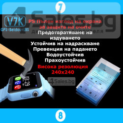 Детски смарт часовник Cerreat V7K IPS Екран - антиалергичен с контрол на съня 21