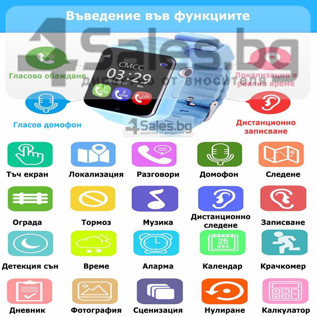 Детски смарт часовник Cerreat V7K IPS Екран - антиалергичен с контрол на съня 27