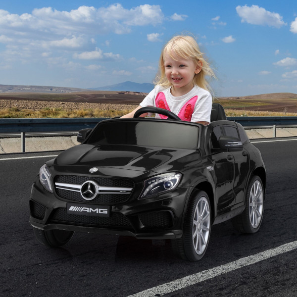 Акумулаторен джип Mercedes GLA45 Licensed MP3 с меки гуми с кожена седалка 12V