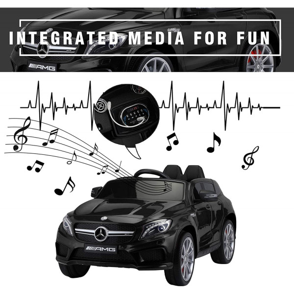 Акумулаторен джип Mercedes GLA45 Licensed MP3 с меки гуми с кожена седалка 12V