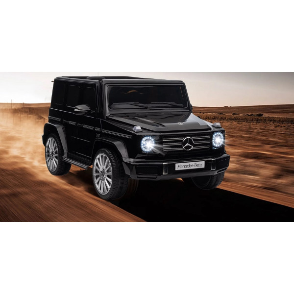 Акумулаторен джип Mercedes G 500 AMG 12V с отварящи се врати меки гуми 4x4