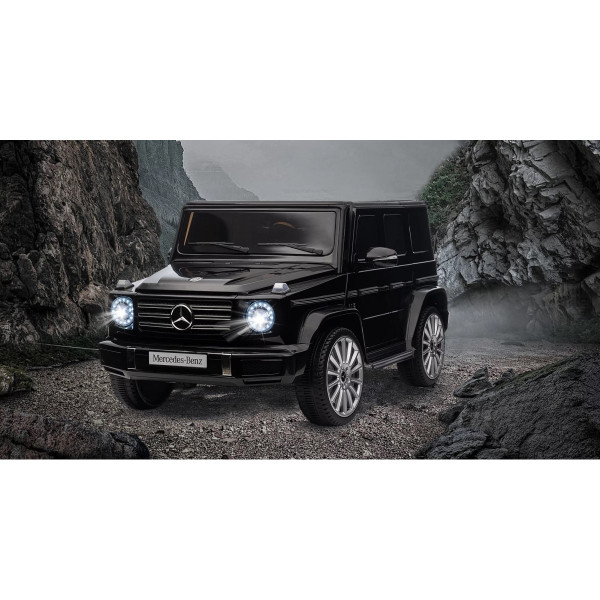 Акумулаторен джип Mercedes G 500 AMG 12V с отварящи се врати меки гуми 4x4