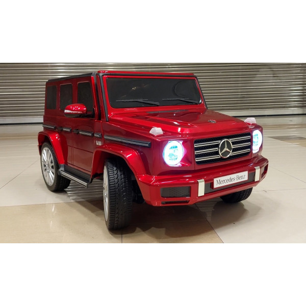 Акумулаторен джип Mercedes G 500 AMG 12V с отварящи се врати меки гуми 4x4