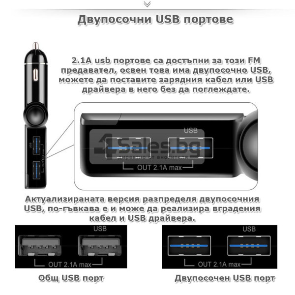 Блутут за кола (MP3player  FM предавател  зарядно USB и Bluetooth) HF4