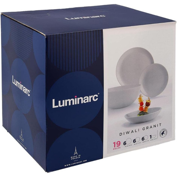 Елегантен и издръжлив сервиз за хранене от 19 части Luminarc Diwali Granit 2