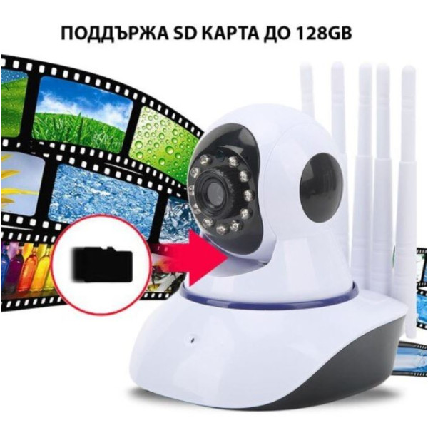 IP36 - Дублирана Домашна Wi-Fi камера за видеонаблюдение с 5 антени 2MP HD 1080P