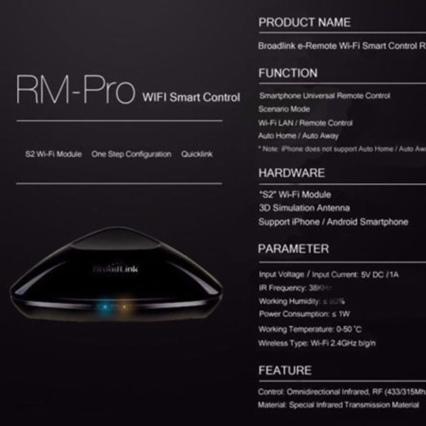 Broadlink RM Pro RM03 – универсално WIFI+IR+RF дистанционно