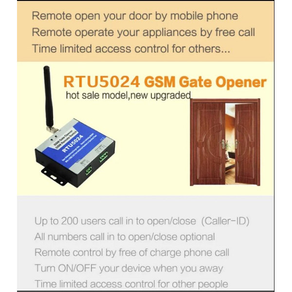 GSM модул за дистанционно отваряне на електрически врати чрез СМС