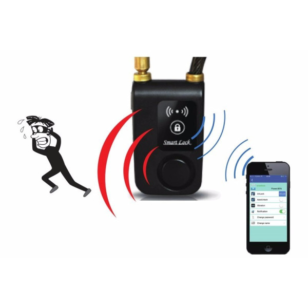 Интелигентно заключване за колело или мотор с аларма и Bluetooth