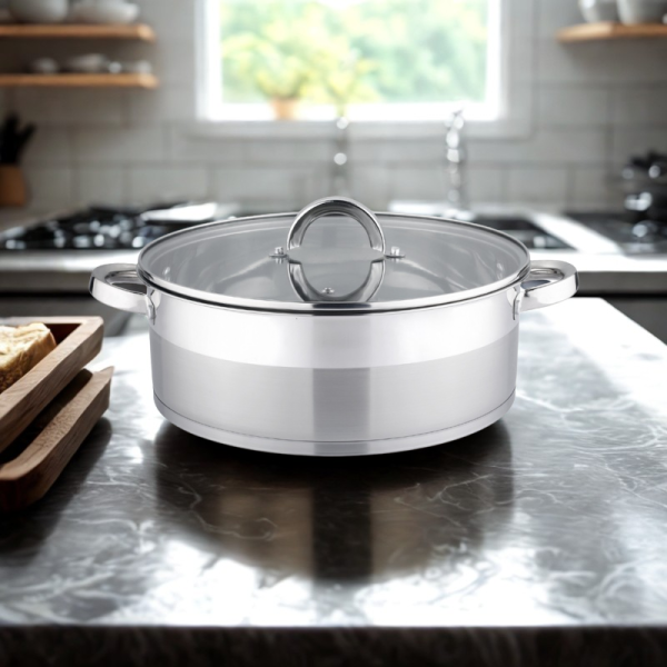 Тенджери Bohmann BH 1022/BH 1024/BH 1026/BH 1028, Неръждаема стомана, Индукция, Закалено стъкло 4