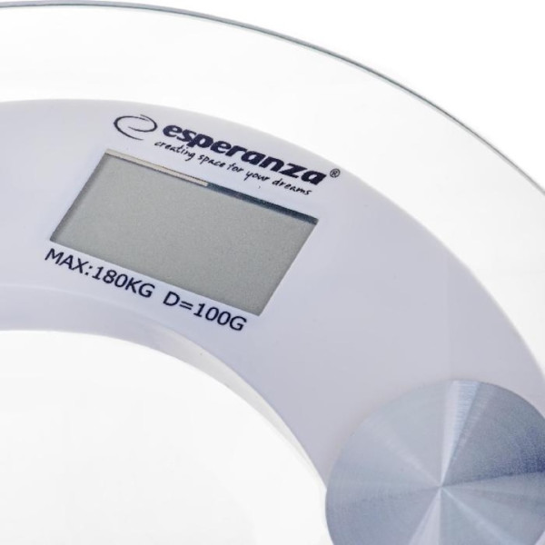Кантар за тегло дигитален Esperanza EBS008W, батерия CR2032, LCD екран, 180кг., Индикатор за изтощена батерия 2 — 4sales Кантар за тегло дигитален Esperanza EBS008W, батерия CR2032, LCD екран, 180кг., Индикатор за изтощена батерия 2