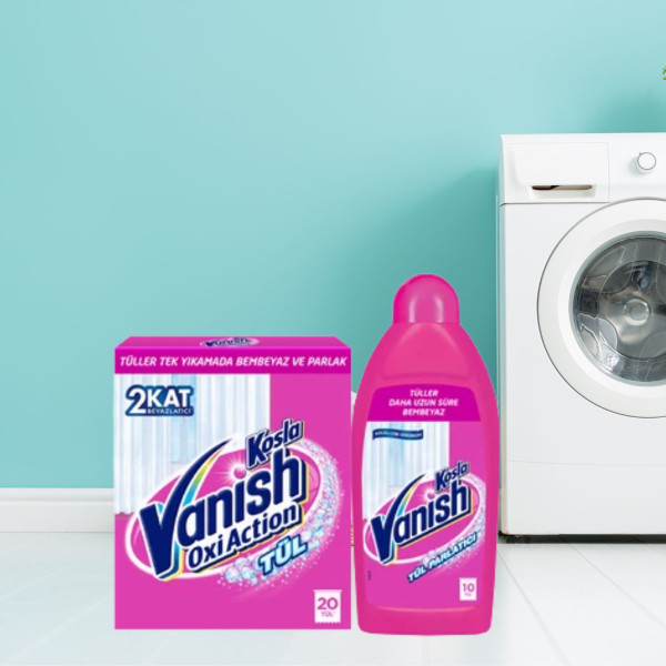 Комплект за почистване и избелване на леки тъкани Vanish Oxi Action Tül 5