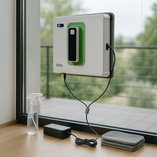 Робот за почистване на прозорци Voltz OV51005А, 72W, всумак. мощност-2500Ра, Wi-Fi, 2 дюзи, контейнер 40мл 3
