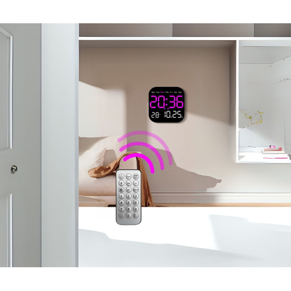 Цифров стенен часовник 7" LED с дистанционно управление TV1409
