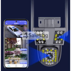 IP18 Тройна камера за наблюдение, работи с WiFi, 9 MP,Ultra HD