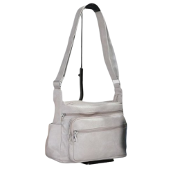 Класическа ежедневна чанта с регулираща се презрамка и ципове