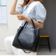 Комплект от дамски чанти в черен цвят, с кроко ефект, Bag112 3 — 4sales Комплект от дамски чанти в черен цвят, с кроко ефект, Bag112 3