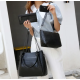 Комплект от дамски чанти в черен цвят, с кроко ефект, Bag112 4 — 4sales Комплект от дамски чанти в черен цвят, с кроко ефект, Bag112 4