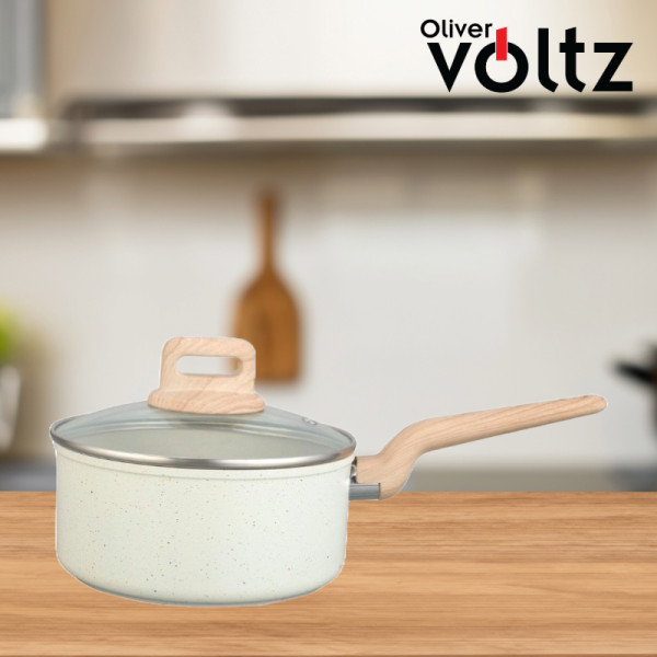 Касерола с капак Voltz Nice OV54421E18, 2.1л., Кован алуминий, Мраморно покр., Индукция 2