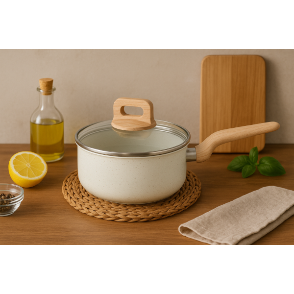 Касерола с капак Voltz Nice OV54421E18, 2.1л., Кован алуминий, Мраморно покр., Индукция 5