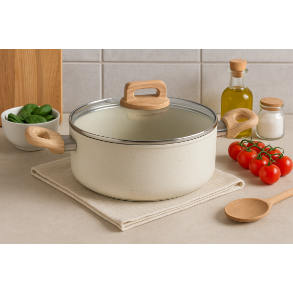 Тенджера Voltz Nice OV54418E20, OV54418E24, Кован алуминий, Мраморно покр., Индукция