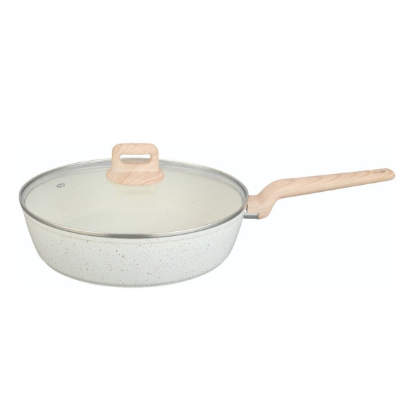 Тиган с капак Voltz Nice OV54419E24CD, OV54419E28CD, Дълбок, Кован алуминий, Мраморно покр., Индукция