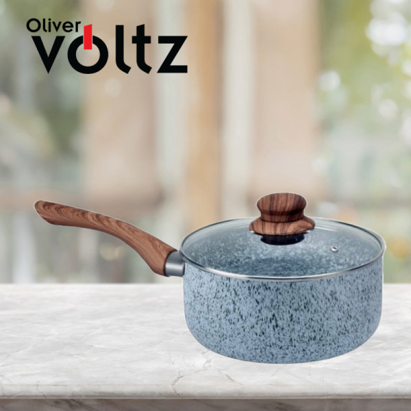 Касерола с капак Voltz OV51321J18 Siena, 2л., Мраморно каменно керамично покритие 2