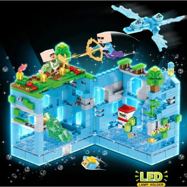 Конструктор Minecraft "Битката във водната пещера" – 503 части със светеща LED-подсветка 2