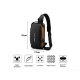 Мъжка чанта за през рамо, Crossbody, с USB поддръжка за зареждане, джоб против кражба, водоустойчивa 3