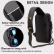 Мъжка чанта за през рамо, Crossbody, с USB поддръжка за зареждане, джоб против кражба, водоустойчивa 4
