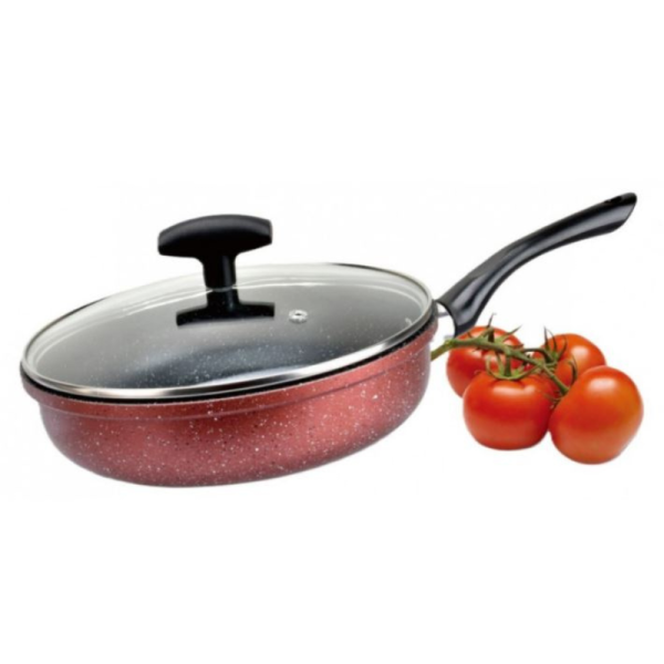 Дълбок тиган с капак Rosberg R51319G22CD/R51319G26CD/R51319G28CD, Мраморно покритие, Индукция 1